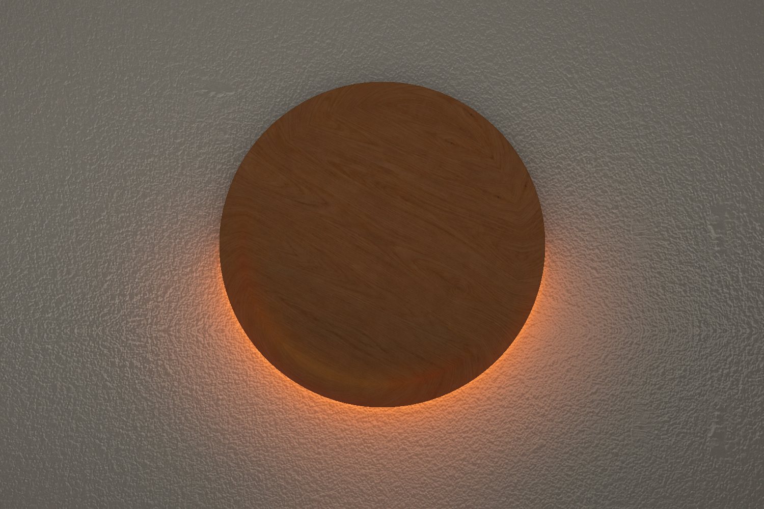 The disc turns and the red light spreads up both sides