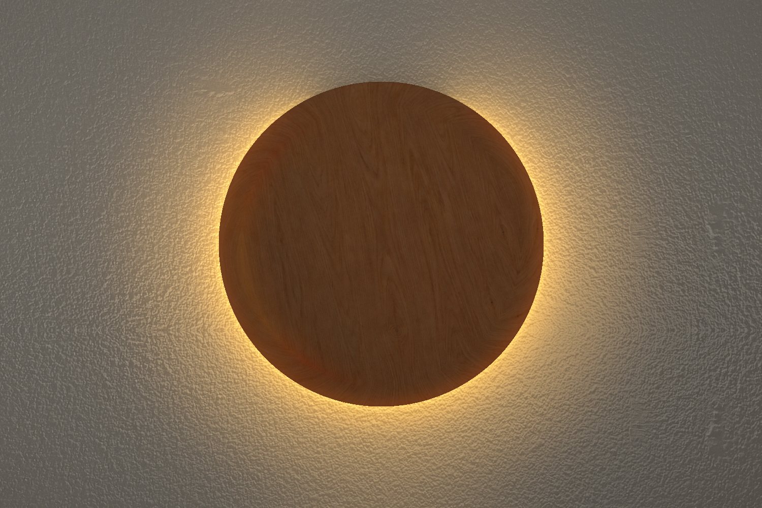 The halo reaches most of the way around in amber