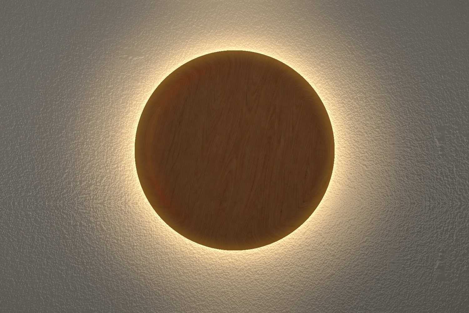A complete halo around the disc in warm gold